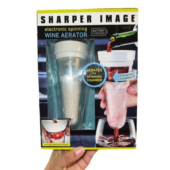 Sharper Image Flavor Enhancing Wine Aerator - Electronic Spinning Lights Up - Picture 1 of 3